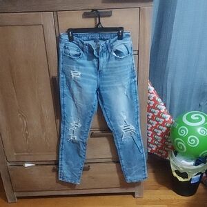 American Eagle Outfitters Sky Blue Ripped Skinny Jeans